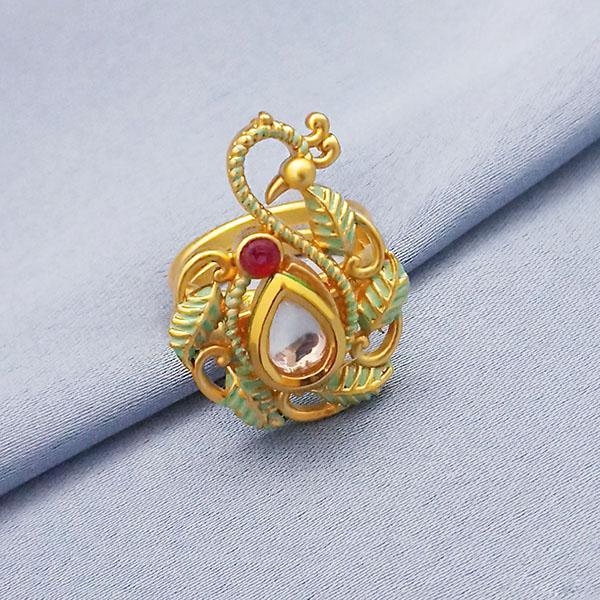 Kriaa AD Stone Adjustable Copper Ring - 1504731