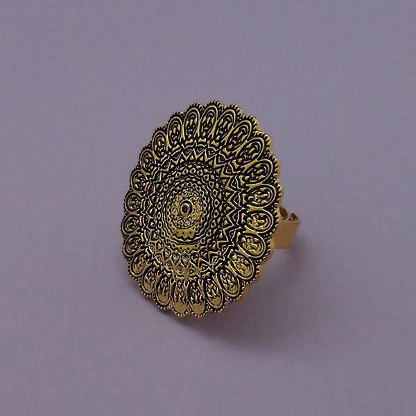 Urthn Antique Gold Plated Adjustable Finger Ring - 1504732A