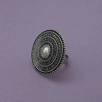 Urthn Silver Plated Adjustable Finger Ring - 1504735B