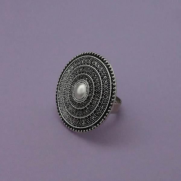 Urthn Silver Plated Adjustable Finger Ring - 1504735B