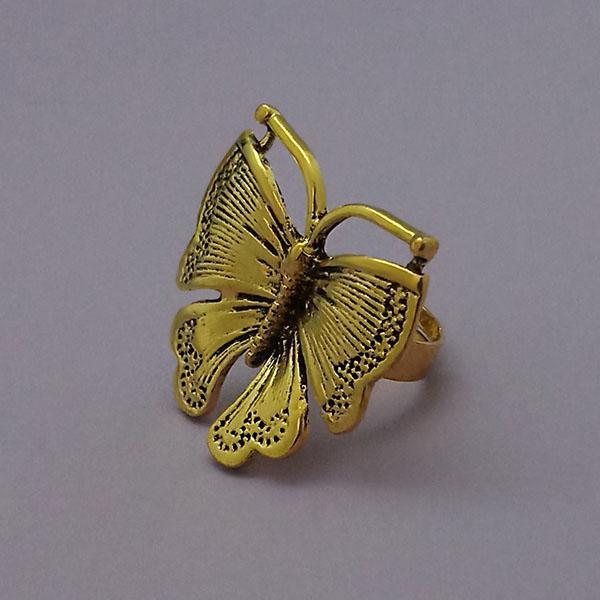 Urthn Antique Gold Plated Adjustable Butterfly Finger Ring - 1504738A