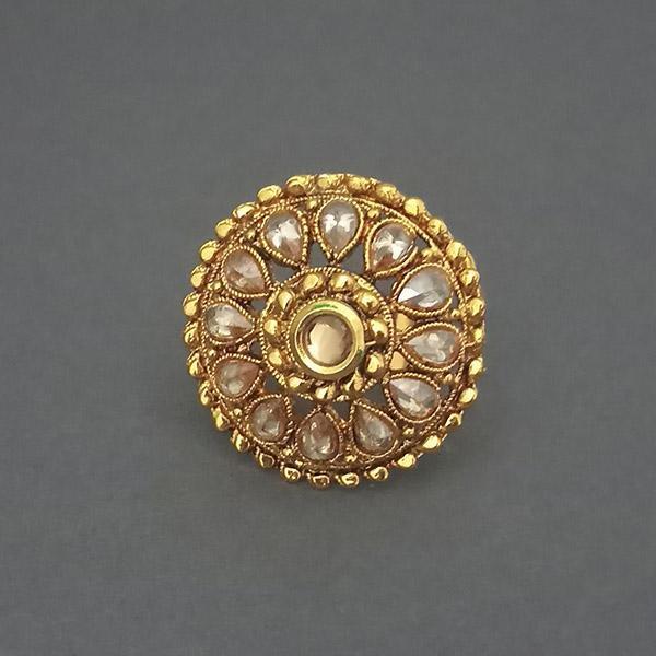 Utkrishtt AD Stone Kundan Adjustable Finger Ring - 1504745