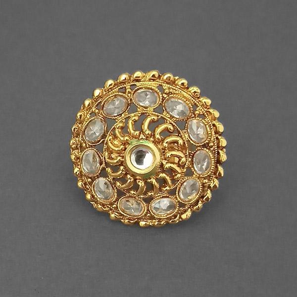 Utkrishtt AD Stone Kundan Adjustable Finger Ring - 1504748