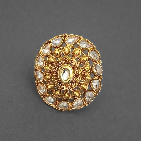 Utkrishtt AD Stone Kundan Adjustable Finger Ring - 1504751