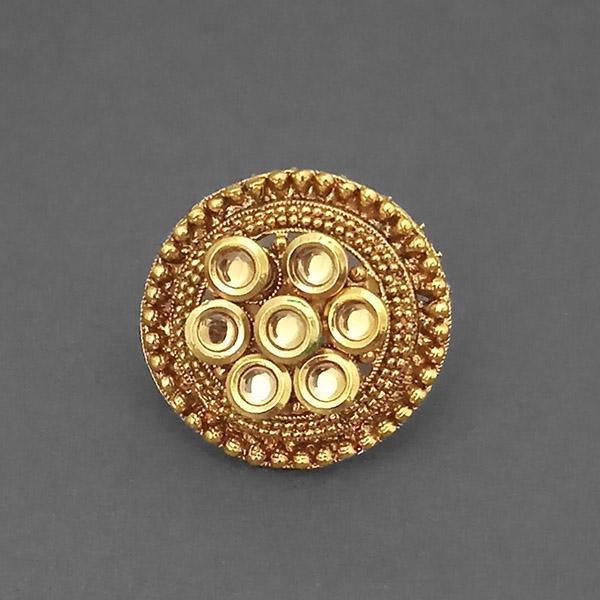 Utkrishtt AD Stone Kundan Adjustable Finger Ring - 1504756