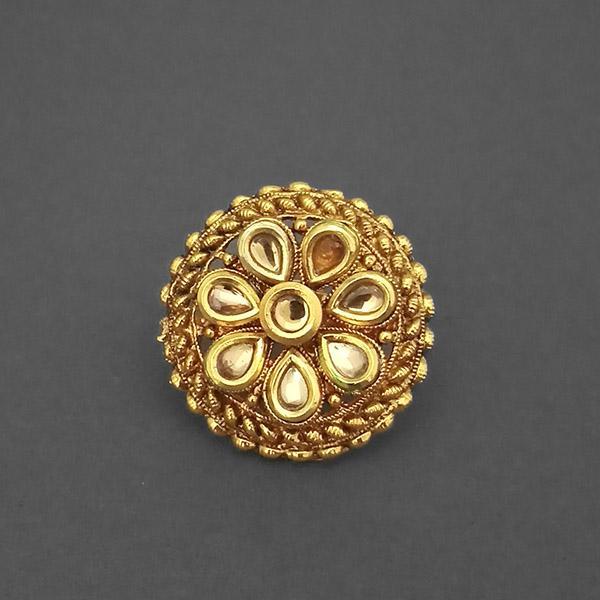 Utkrishtt AD Stone Kundan Adjustable Finger Ring - 1504757