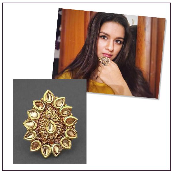 Utkrishtt AD Stone Kundan Adjustable Finger Ring - 1504761