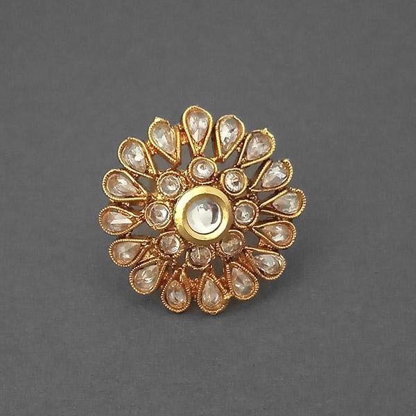 Utkrishtt AD Stone Kundan Adjustable Finger Ring - 1504763