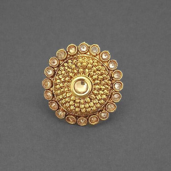 Utkrishtt AD Stone Kundan Adjustable Finger Ring - 1504764