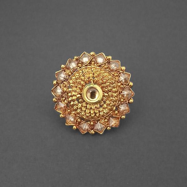 Utkrishtt AD Stone Kundan Adjustable Finger Ring - 1504767