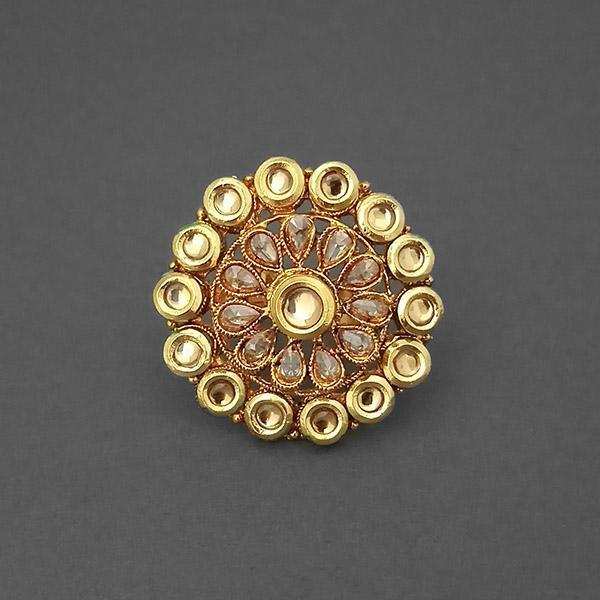 Utkrishtt AD Stone Kundan Adjustable Finger Ring - 1504772