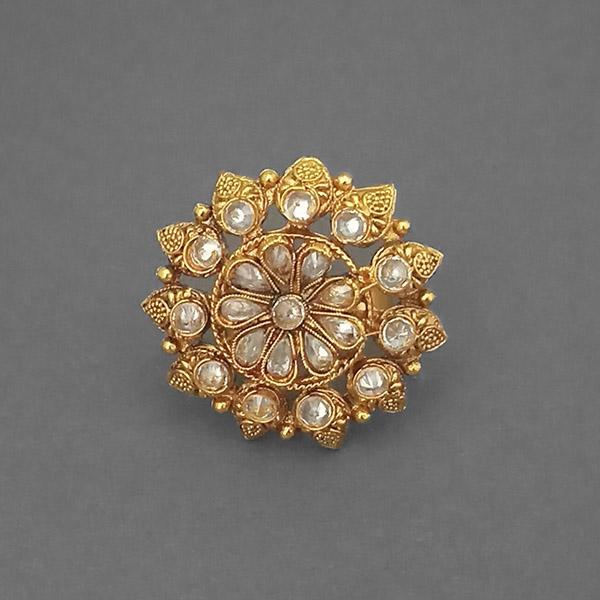 Utkrishtt AD Stone Kundan Adjustable Finger Ring - 1504774