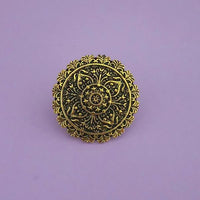 Jeweljunk Antique Gold Plated Adjustable Finger Ring - 1504777