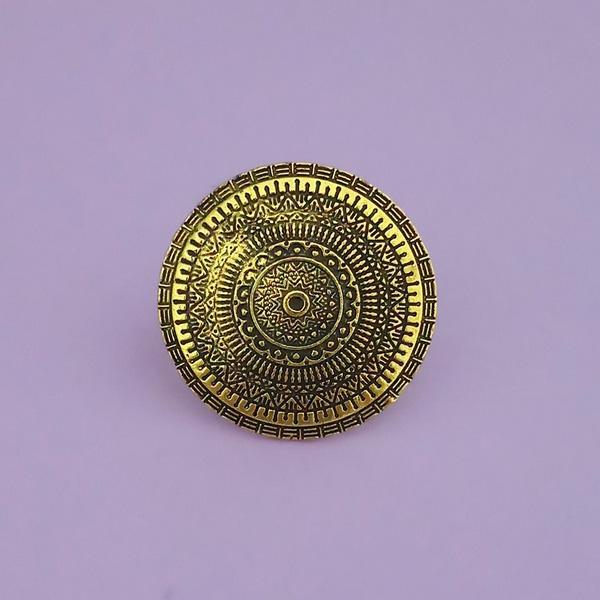 Jeweljunk Antique Gold Plated Adjustable Finger Ring - 1504778