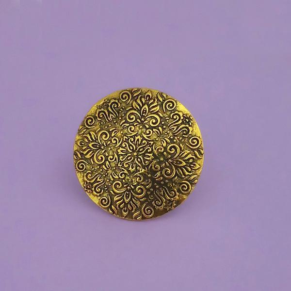 Jeweljunk Antique Gold Plated Adjustable Finger Ring - 1504781