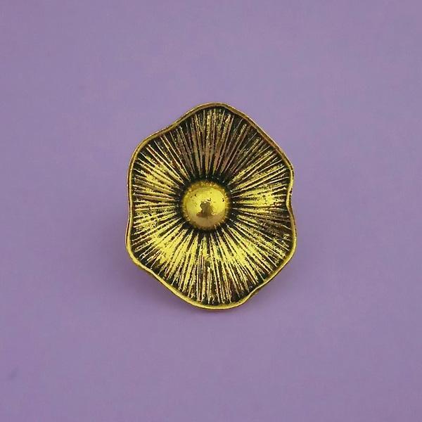 Jeweljunk Antique Gold Plated Adjustable Finger Ring - 1504784