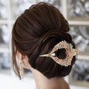 Apurva Pearls Orange Floral Austrian Stone Hair Clip - 1505101B