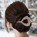 Apurva Pearls Purple Floral Austrian Stone Hair Clip - 1505101C