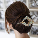 Apurva Pearls Blue Floral Austrian Stone Hair Clip - 1505101E