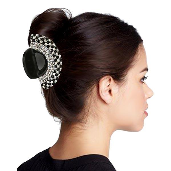 Apurva Pearls Black Austrian Stone Hair Clip - 1505103A