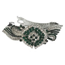 Apurva Pearls Green Austrian Stone Barrette Hair Clip - 1505215A