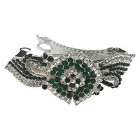 Apurva Pearls Green Austrian Stone Barrette Hair Clip - 1505215A