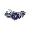 Apurva Pearls Blue Austrian Stone Barrette Hair Clip - 1505215E