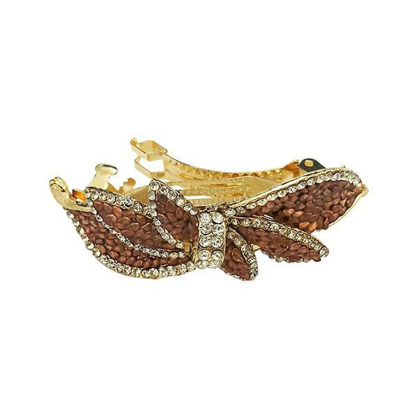 Apurva Pearls Austrian Stone Barrette Hair Clip - 1505217A