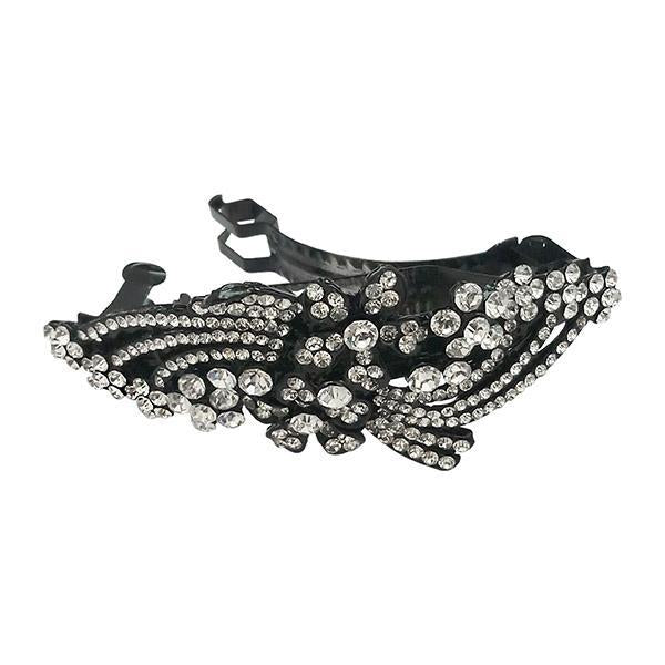 Apurva Pearls White Austrian Stone Barrette Hair Clip - 1505219