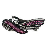 Apurva Pearls Pink Meenakari Austrian Stone Barrette Hair Clip - 1505221C