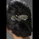 Apurva Pearls White Austrian Stone Barrette Hair Clip - 1505221F