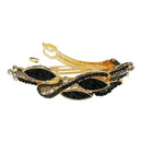 Apurva Pearls Gold Plated Blue Austrian Stone Barrette Hair Clip - 1505223E