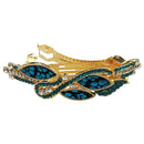 Apurva Pearls Gold Plated Pink Austrian Stone Barrette Hair Clip - 1505223F