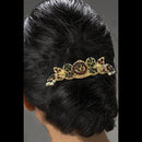 Apurva Pearls Maroon Austrian Stone Barrette Hair Clip - 1505226F