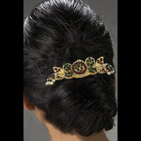 Apurva Pearls Maroon Austrian Stone Barrette Hair Clip - 1505226F