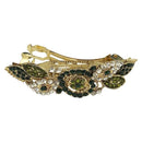 Apurva Pearls Green Austrian Stone Barrette Hair Clip - 1505228B
