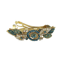 Apurva Pearls Blue Austrian Stone Barrette Hair Clip - 1505228F