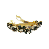 Apurva Pearls Green Austrian Stone Barrette Hair Clip - 1505230D