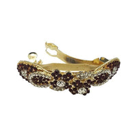 Apurva Pearls Maroon Austrian Stone Barrette Hair Clip - 1505230F