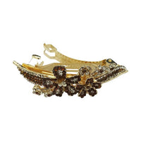 Apurva Pearls Maroon Austrian Stone Barrette Hair Clip - 1505231C