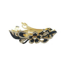 Apurva Pearls Green Austrian Stone Barrette Hair Clip - 1505231D