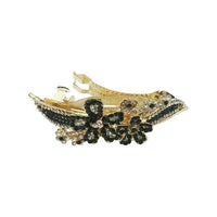 Apurva Pearls Green Austrian Stone Barrette Hair Clip - 1505231E