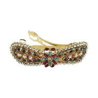 Apurva Pearls Blue And Pink Austrian Stone Barrette Hair Clip - 1505232E