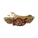 Apurva Pearls Red Austrian Stone Barrette Hair Clip - 1505235E