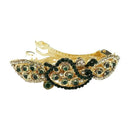 Apurva Pearls Green Austrian Stone Barrette Hair Clip - 1505235F