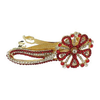 Apurva Pearls Red Austrian Stone Barrette Hair Clip - 1505236B