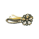 Apurva Pearls Green Austrian Stone Barrette Hair Clip - 1505236C
