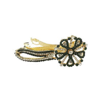 Apurva Pearls Green Austrian Stone Barrette Hair Clip - 1505236C