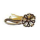 Apurva Pearls Maroon Austrian Stone Barrette Hair Clip - 1505236F