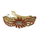 Apurva Pearls Maroon Austrian Stone Barrette Hair Clip - 1505237D